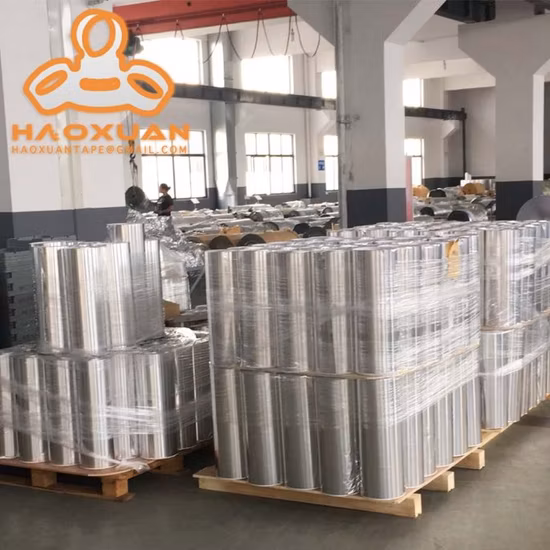 Cinta adhesiva de papel de aluminio de poliéster resistente al calor negra personalizada de calor específico para aire acondicionado